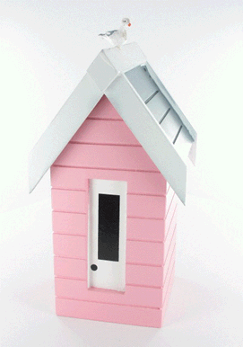 rotating pink beach hut